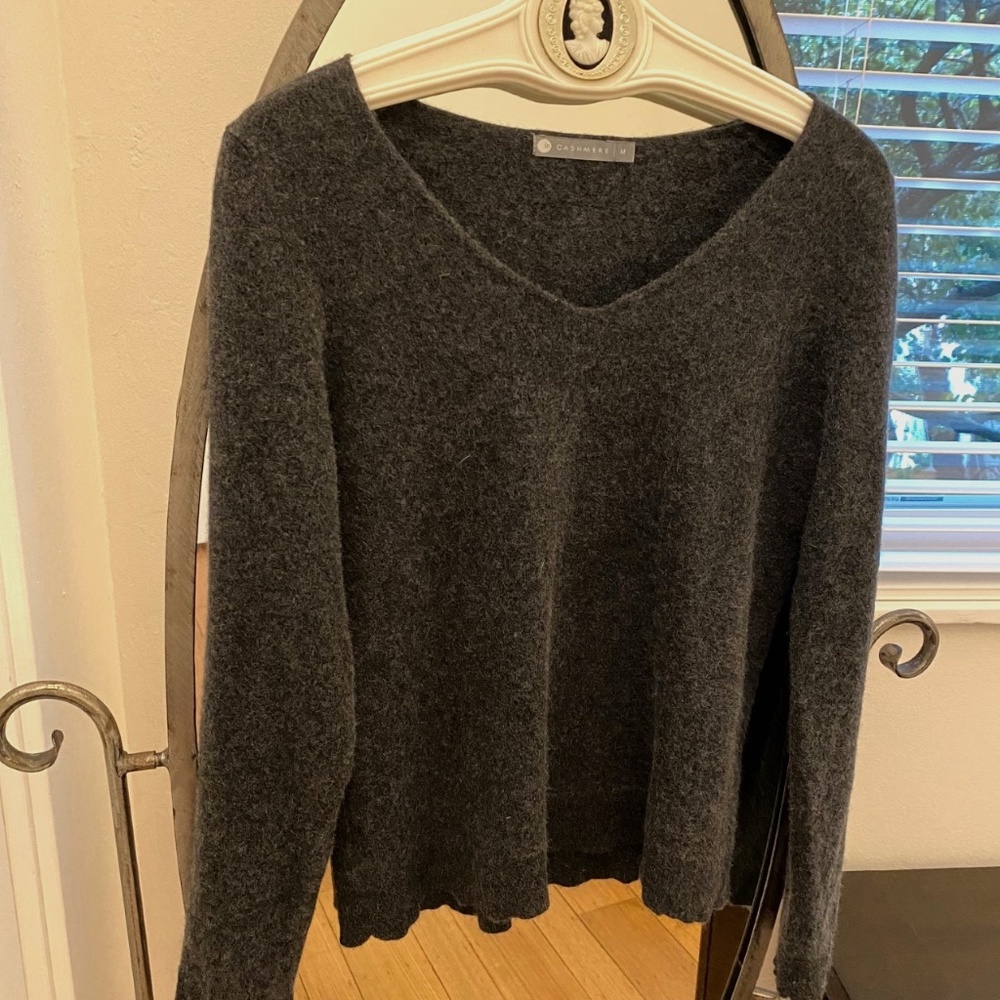 InCashmere 100% Cashmere sweater with flattering wide v-neck